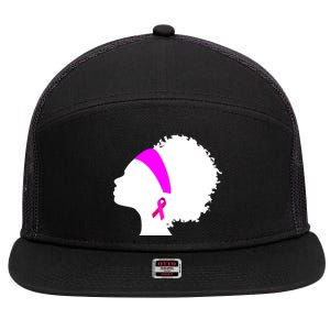 Afro Breast Cancer Awareness 7 Panel Mesh Trucker Snapback Hat