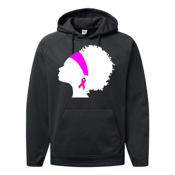 Afro Breast Cancer Awareness Performance Fleece Hoodie