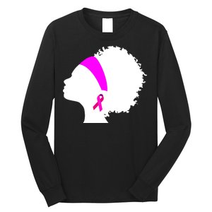 Afro Breast Cancer Awareness Long Sleeve Shirt