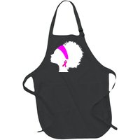 Afro Breast Cancer Awareness Full-Length Apron With Pockets