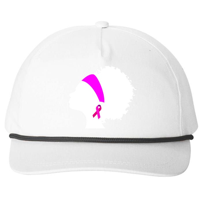 Afro Breast Cancer Awareness Snapback Five-Panel Rope Hat