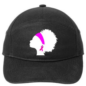 Afro Breast Cancer Awareness 7-Panel Snapback Hat