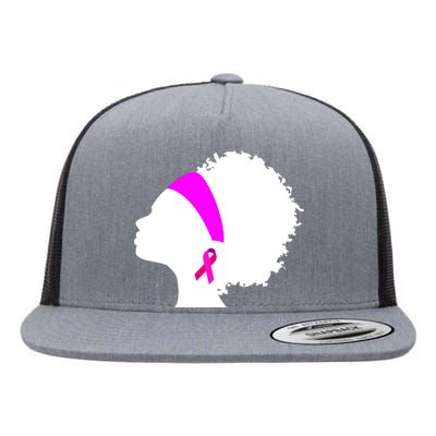 Afro Breast Cancer Awareness Flat Bill Trucker Hat