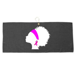 Afro Breast Cancer Awareness Large Microfiber Waffle Golf Towel