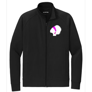 Afro Breast Cancer Awareness Stretch Full-Zip Cadet Jacket