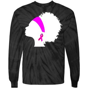 Afro Breast Cancer Awareness Tie-Dye Long Sleeve Shirt