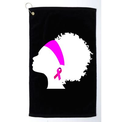 Afro Breast Cancer Awareness Golf Towel