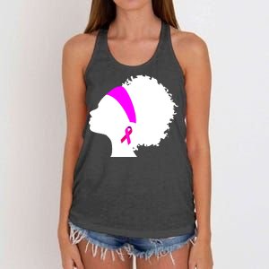 Afro Breast Cancer Awareness Women's Knotted Racerback Tank