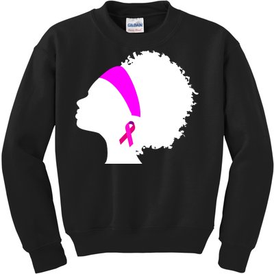 Afro Breast Cancer Awareness Kids Sweatshirt