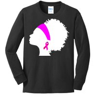 Afro Breast Cancer Awareness Kids Long Sleeve Shirt