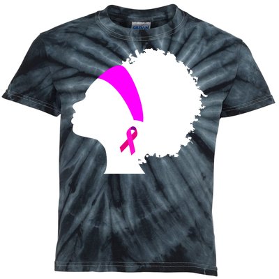 Afro Breast Cancer Awareness Kids Tie-Dye T-Shirt