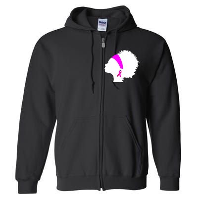 Afro Breast Cancer Awareness Full Zip Hoodie