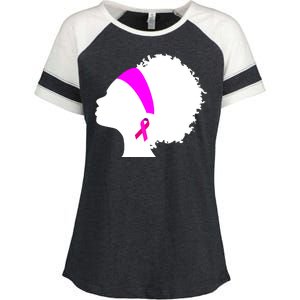 Afro Breast Cancer Awareness Enza Ladies Jersey Colorblock Tee