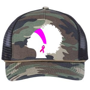 Afro Breast Cancer Awareness Retro Rope Trucker Hat Cap