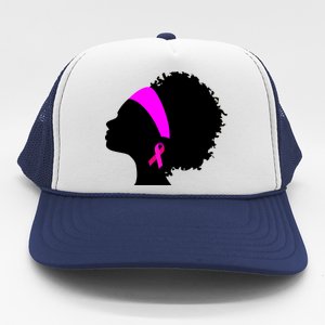 Afro Breast Cancer Awareness Trucker Hat