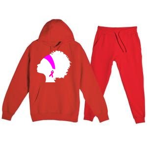 Afro Breast Cancer Awareness Premium Hooded Sweatsuit Set