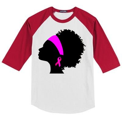 Afro Breast Cancer Awareness Kids Colorblock Raglan Jersey