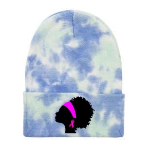 Afro Breast Cancer Awareness Tie Dye 12in Knit Beanie