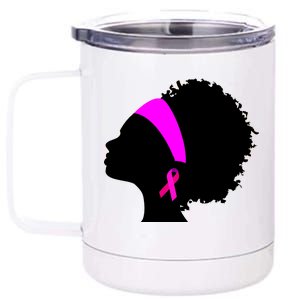 Afro Breast Cancer Awareness 12 oz Stainless Steel Tumbler Cup