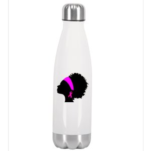 Afro Breast Cancer Awareness Stainless Steel Insulated Water Bottle