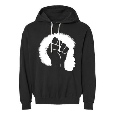 Afro Fist Womens Rights Garment-Dyed Fleece Hoodie