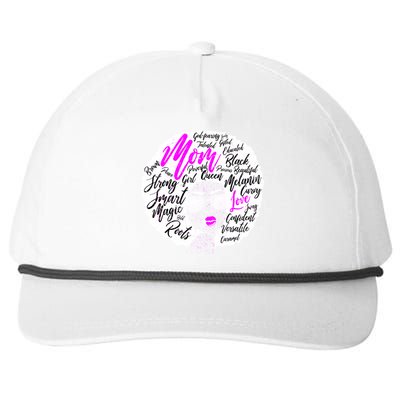 Afro Mom Strong Roots Snapback Five-Panel Rope Hat