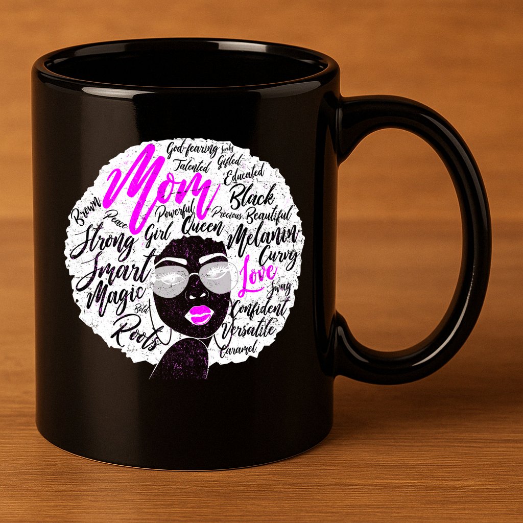 Afro Mom Strong Roots 11oz C Handle Ceramic Mug