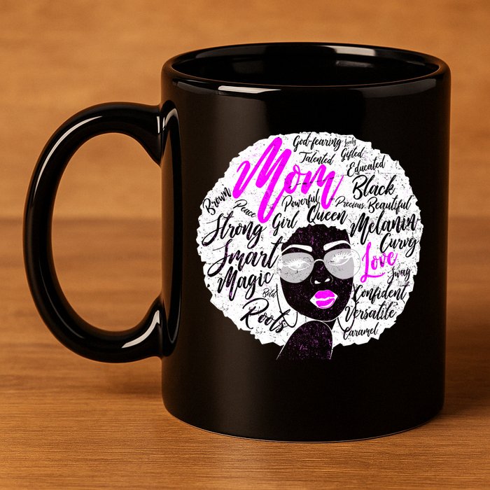 Afro Mom Strong Roots 11oz C Handle Ceramic Mug