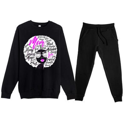 Afro Mom Strong Roots Premium Crewneck Sweatsuit Set