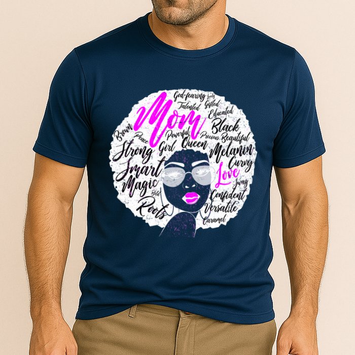 Afro Mom Strong Roots Cooling Performance Crew T-Shirt