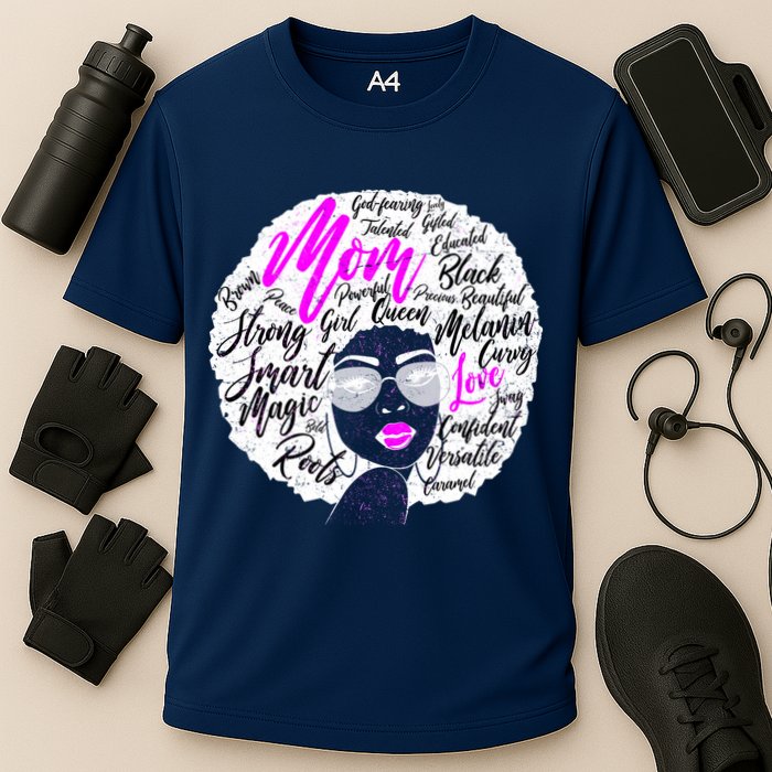 Afro Mom Strong Roots Cooling Performance Crew T-Shirt