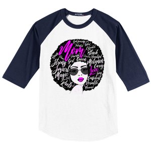 Afro Mom Strong Roots Baseball Sleeve Shirt