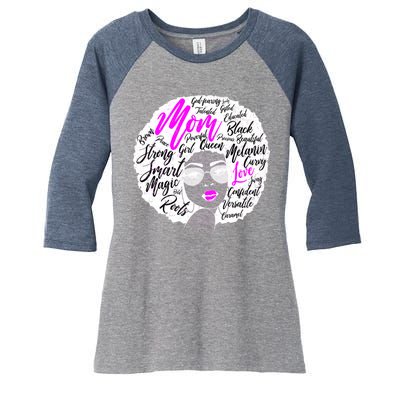 Afro Mom Strong Roots Women's Tri-Blend 3/4-Sleeve Raglan Shirt