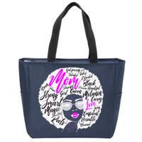 Afro Mom Strong Roots Zip Tote Bag