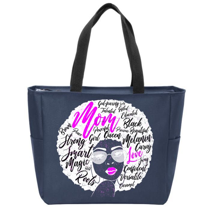 Afro Mom Strong Roots Zip Tote Bag