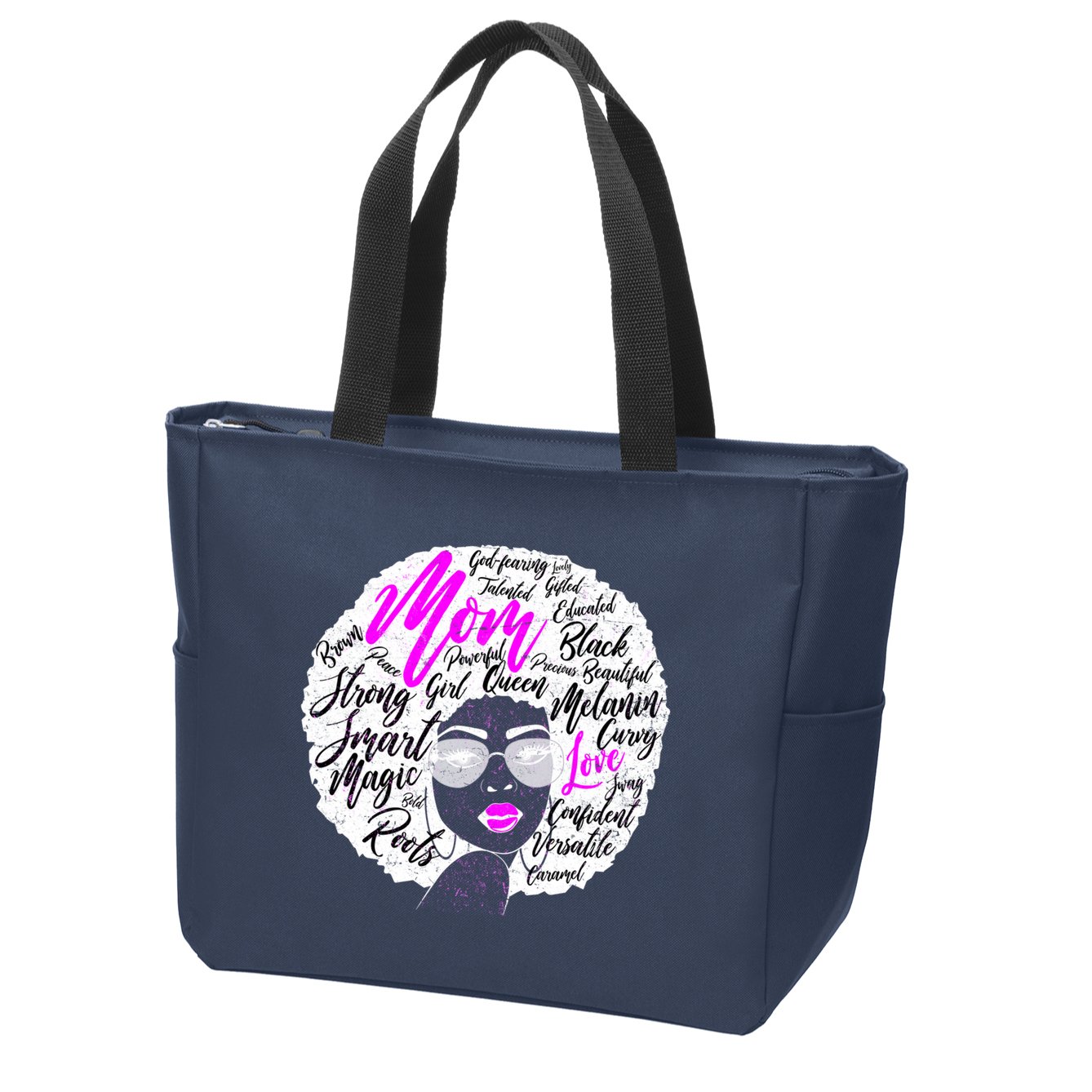 Afro Mom Strong Roots Zip Tote Bag