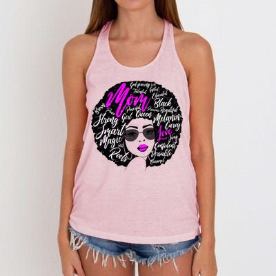 Afro Mom Strong Roots Women's Knotted Racerback Tank