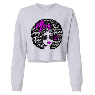 Afro Mom Strong Roots Cropped Pullover Crew