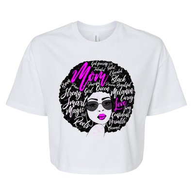 Afro Mom Strong Roots Bella+Canvas Jersey Crop Tee