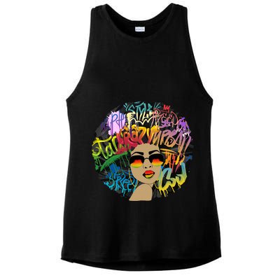 Afro Proud Black Woman Dashiki Melanin Ladies PosiCharge Tri-Blend Wicking Tank