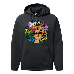 Afro Proud Black Woman Dashiki Melanin Performance Fleece Hoodie