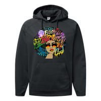 Afro Proud Black Woman Dashiki Melanin Performance Fleece Hoodie