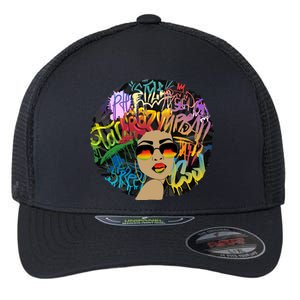 Afro Proud Black Woman Dashiki Melanin Flexfit Unipanel Trucker Cap