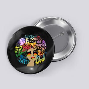 Afro Proud Black Woman Dashiki Melanin Button