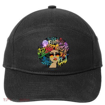 Afro Proud Black Woman Dashiki Melanin 7-Panel Snapback Hat