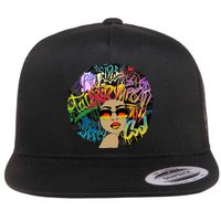 Afro Proud Black Woman Dashiki Melanin Flatbill Hat