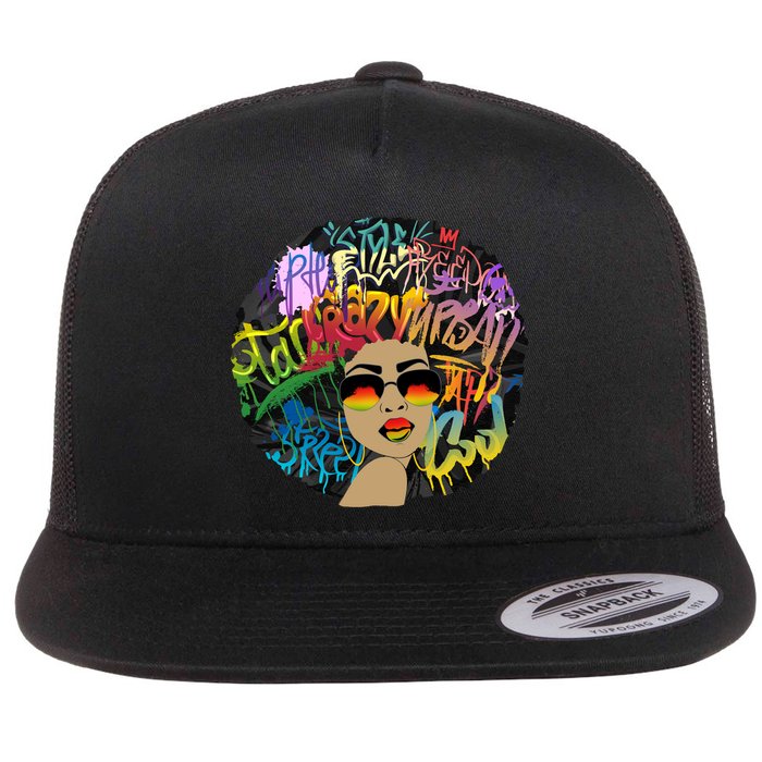 Afro Proud Black Woman Dashiki Melanin Flatbill Hat