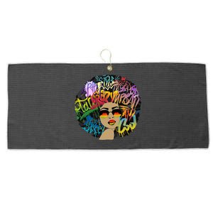 Afro Proud Black Woman Dashiki Melanin Large Microfiber Waffle Golf Towel