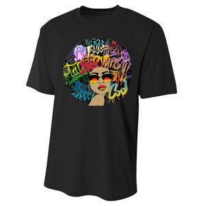 Afro Proud Black Woman Dashiki Melanin Performance Sprint T-Shirt