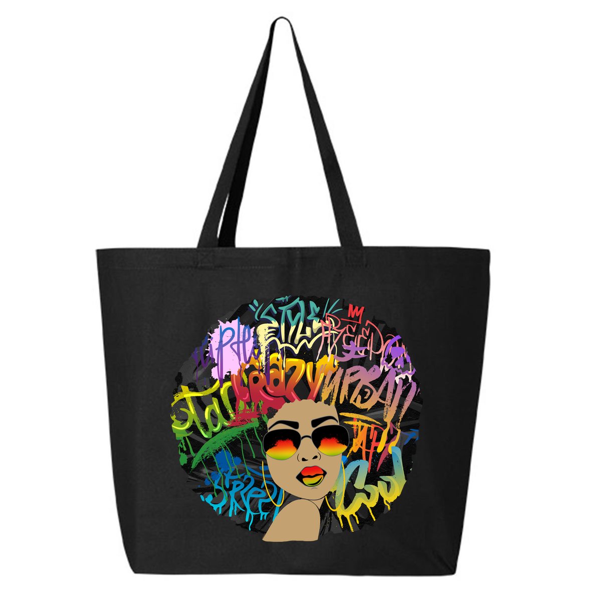 Afro Proud Black Woman Dashiki Melanin 25L Jumbo Tote